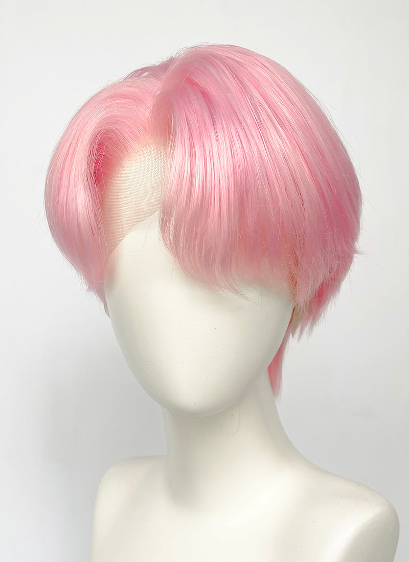 Kpop Pastel Pink Straight Lace Front Synthetic Men's Wig LF6131