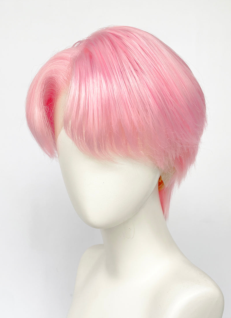 Kpop Pastel Pink Straight Lace Front Synthetic Men's Wig LF6131