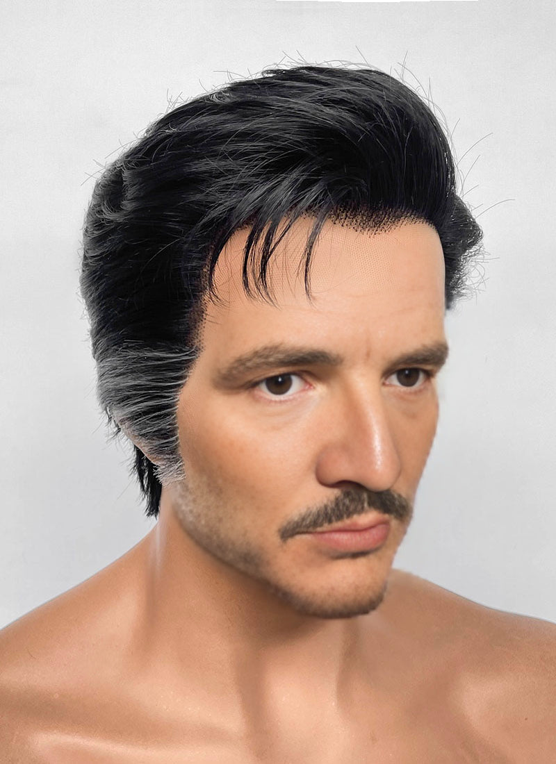 The Fantastic Four Mister Fantastic Reed Richards Black Mixed Silver Grey Straight Lace Front Synthetic Men's Wig LF8070