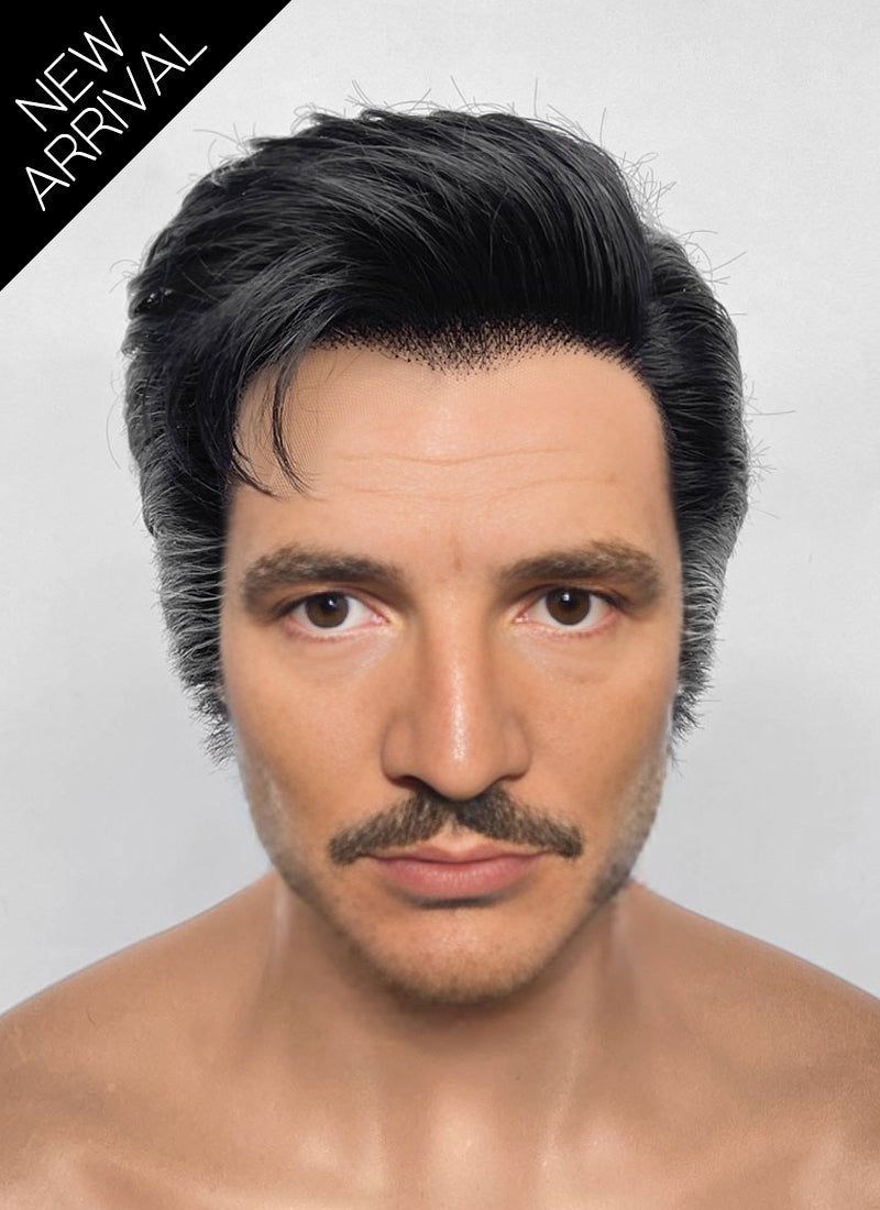 The Fantastic Four Mister Fantastic Reed Richards Black Mixed Silver Grey Straight Lace Front Synthetic Men's Wig LF8070