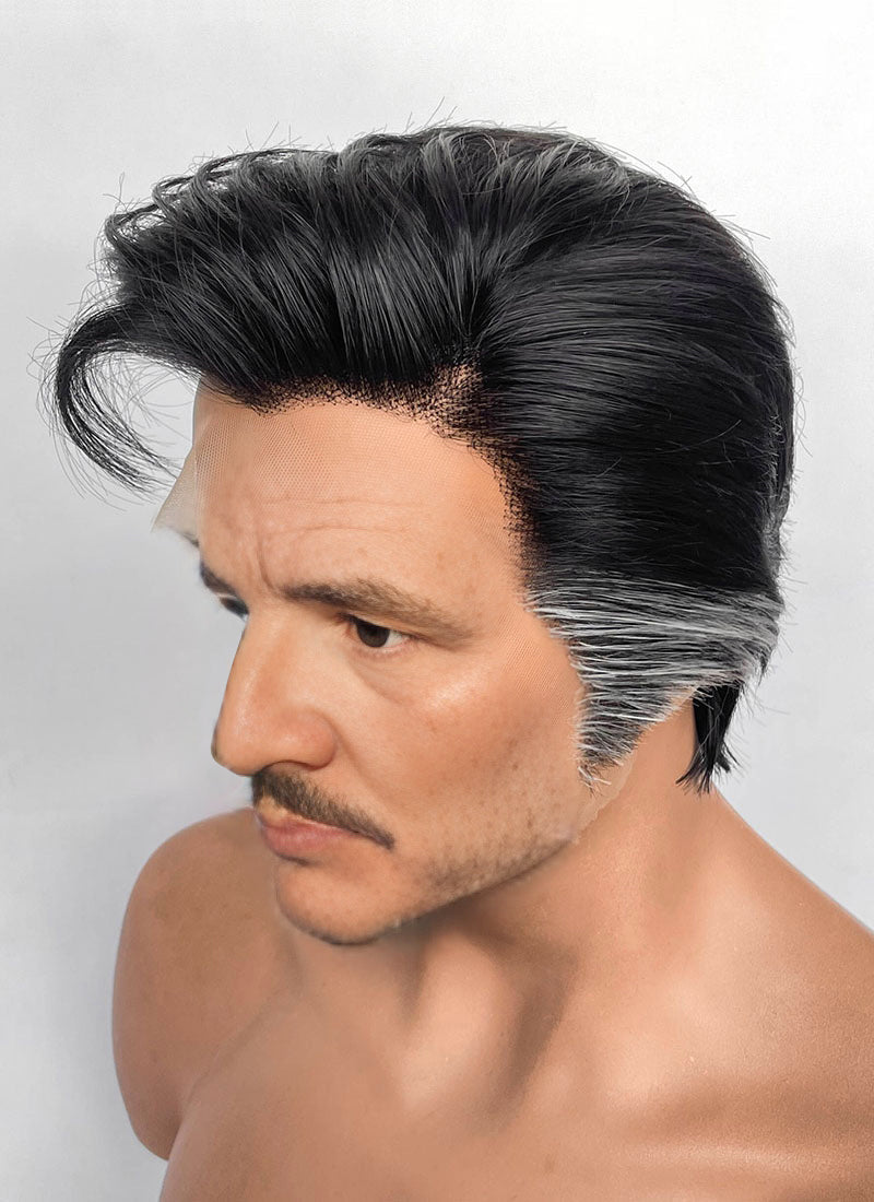 The Fantastic Four Mister Fantastic Reed Richards Black Mixed Silver Grey Straight Lace Front Synthetic Men's Wig LF8070