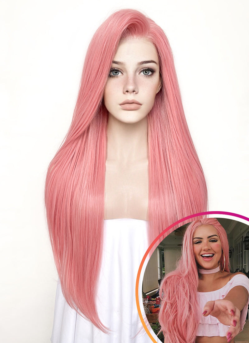 Human hair pink wig sale