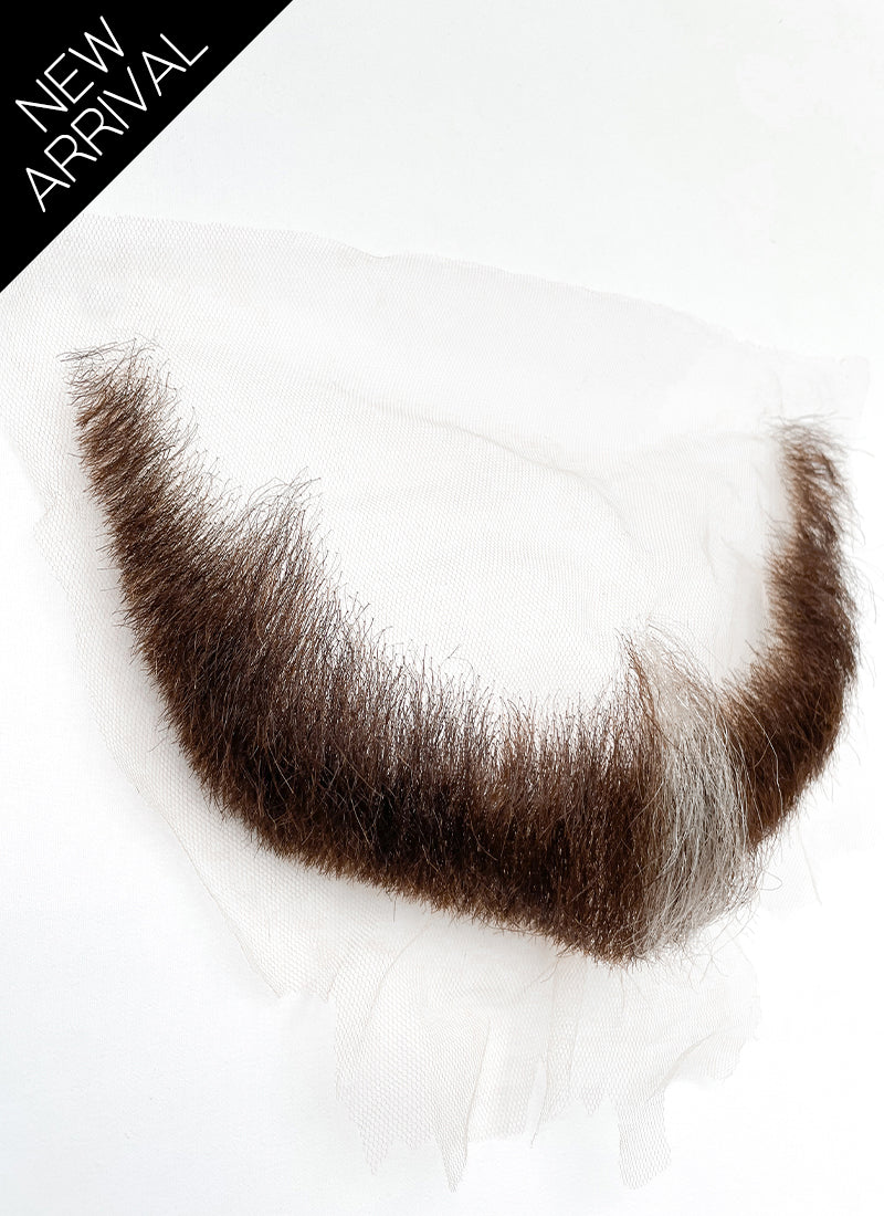 The Dragon Prince Viren Handmade HD Lace Realistic Brown Mixed Grey Beard Facial Hair Set MB008