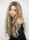 Brown With Blonde Highlights Curly Lace Front Synthetic Wig LF3289