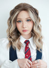 Balayage Blonde Highlights Money Piece Wavy Lace Front Synthetic Wig LF6001
