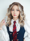 Balayage Blonde Highlights Money Piece Wavy Lace Front Synthetic Wig LF6001