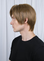 Resident Evil 4 Leon S. Kennedy Brunette Blonde Straight Lace Front Kanekalon Synthetic Men's Wig LF6009