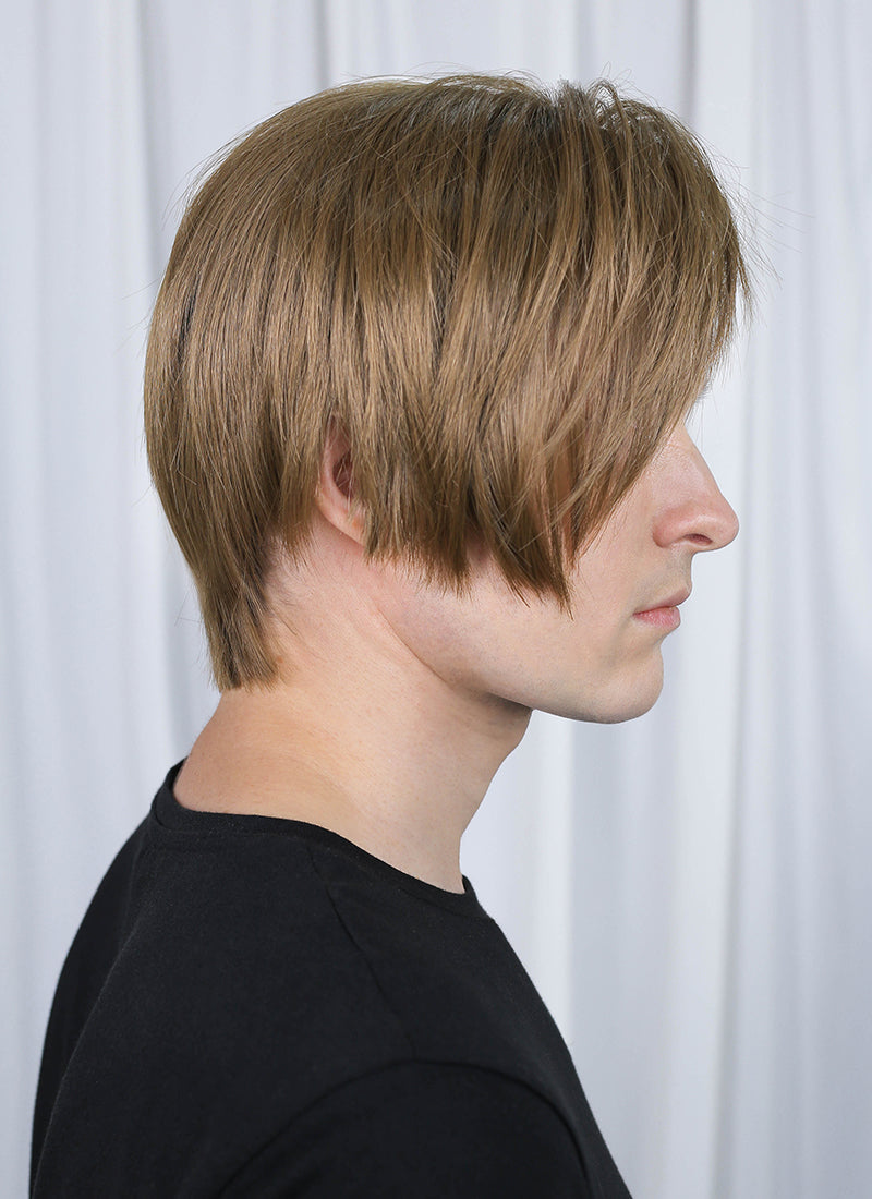 Resident Evil 4 Leon S. Kennedy Brunette Blonde Straight Lace Front Kanekalon Synthetic Men's Wig LF6009