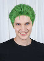 One Piece Roronoa Zoro Green Wavy Lace Front Synthetic Men's Wig LF6044