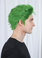 One Piece Roronoa Zoro Green Wavy Lace Front Synthetic Men's Wig LF6044