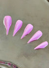3D Barbie Pink Claw Handmade Press-On Nails NF067