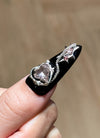 Edgy & Chic Almond Handmade Press-On Nails with Gothic Elegance NF084