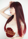 Black Mixed Red Straight Synthetic Hair Wig NS476