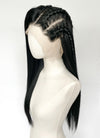 Black Straight Full Lace Kanekalon Synthetic Wig FL011