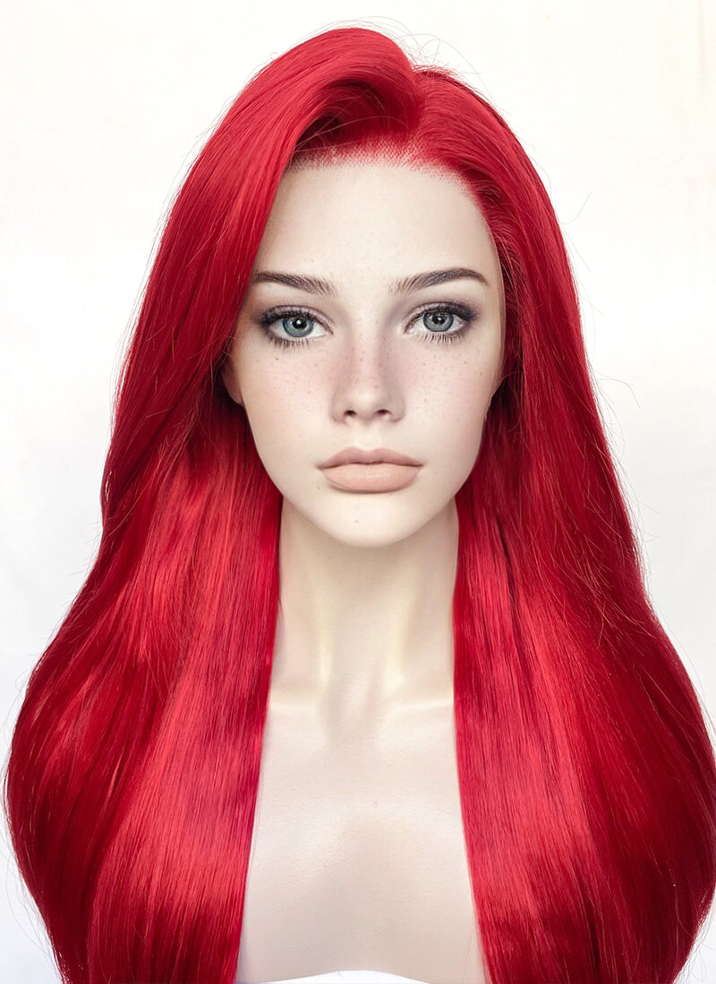 Straight Red Lace Front Synthetic Wig LF025