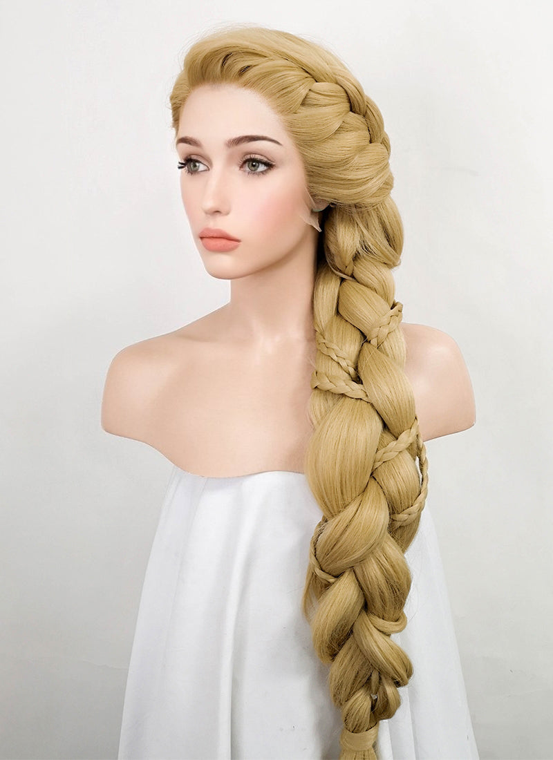 Tangled Rapunzel Blonde Braided Yaki Lace Front Wig | WigIsFashion