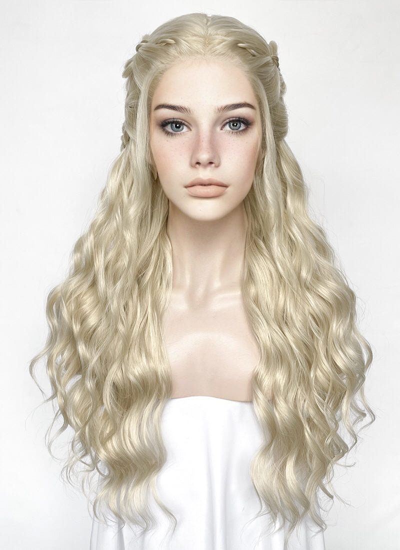 Pastel Ash Blonde Braided Lace Front Synthetic Wig LF2166