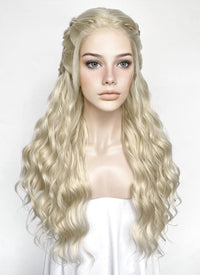 Pastel Ash Blonde Braided Lace Front Synthetic Wig LF2166