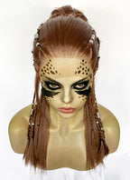 Baldur's Gate 3 Laezel Chestnut Brown Braided Lace Front Synthetic Wig LF2167