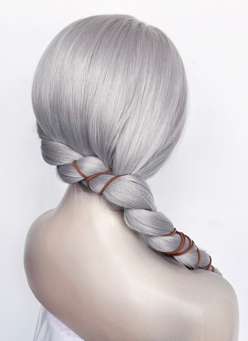 The Witcher IV Ciri Yaki Silver Grey Braided Lace Front Synthetic Wig LF2179