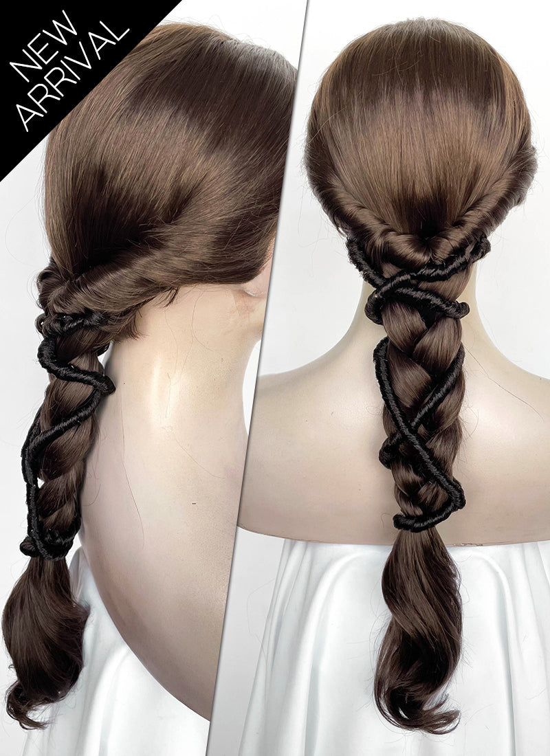 Star Wars Padme Amidala Brunette Braided Lace Front Synthetic Wig LF2181