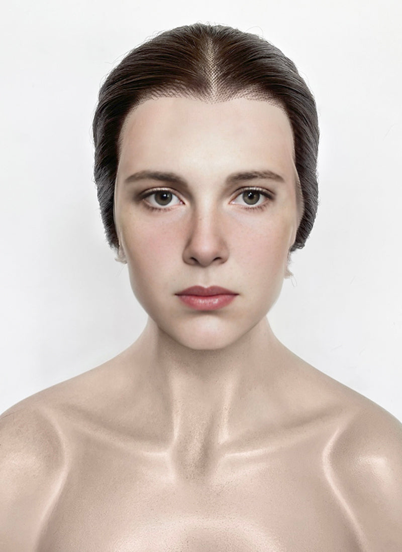 Stranger Things Eleven Brunette Braided Lace Front Synthetic Wig LF2183