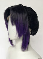 Demon Slayer: Kimetsu no Yaiba Shinobu Kocho Black Mixed Purple Braided Lace Front Synthetic Wig LF2197