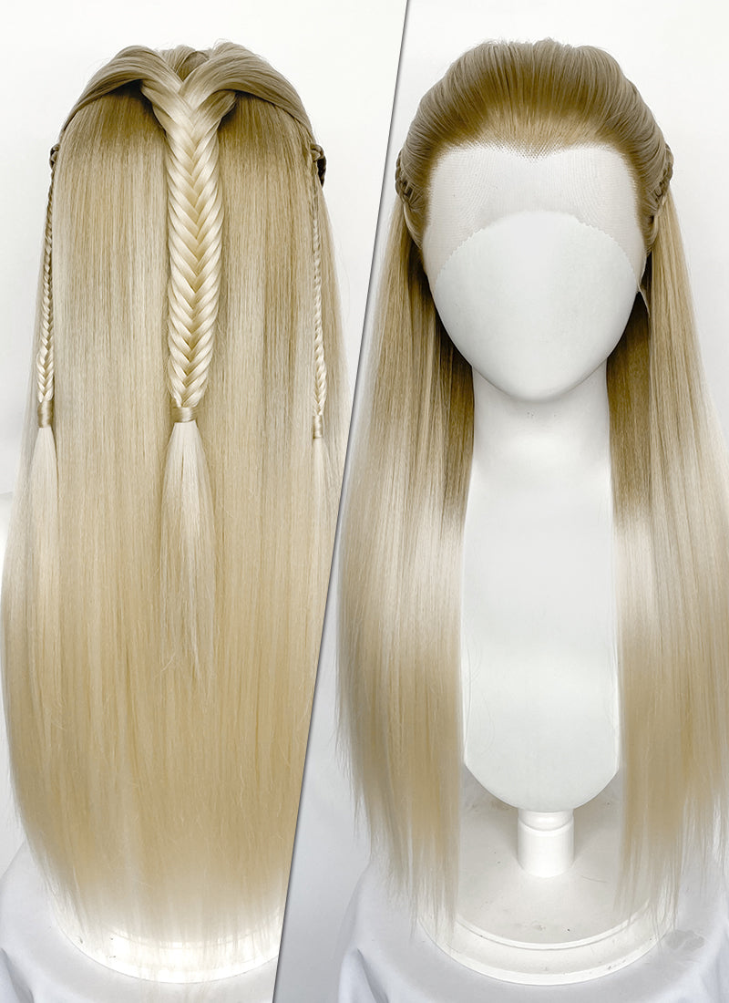 The lord of the rings The Hobbit Legolas Two Tone Blonde Braided Lace Front Synthetic Men's Wig LF2200