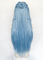 Pastel Blue Braided Lace Front Synthetic Wig LF2206