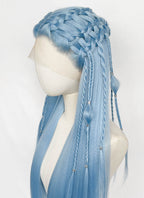 Pastel Blue Braided Lace Front Synthetic Wig LF2206