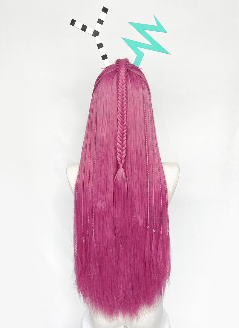 The Amazing Digital Circus Zooble Yaki Hot Pink Braided 13" x 6" Lace Top Synthetic Wig LF2207