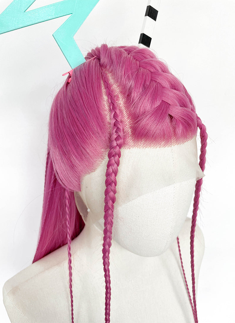 The Amazing Digital Circus Zooble Yaki Hot Pink Braided 13" x 6" Lace Top Synthetic Wig LF2207