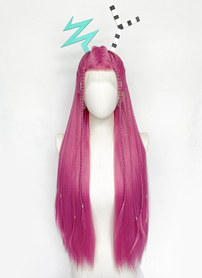 The Amazing Digital Circus Zooble Yaki Hot Pink Braided 13" x 6" Lace Top Synthetic Wig LF2207