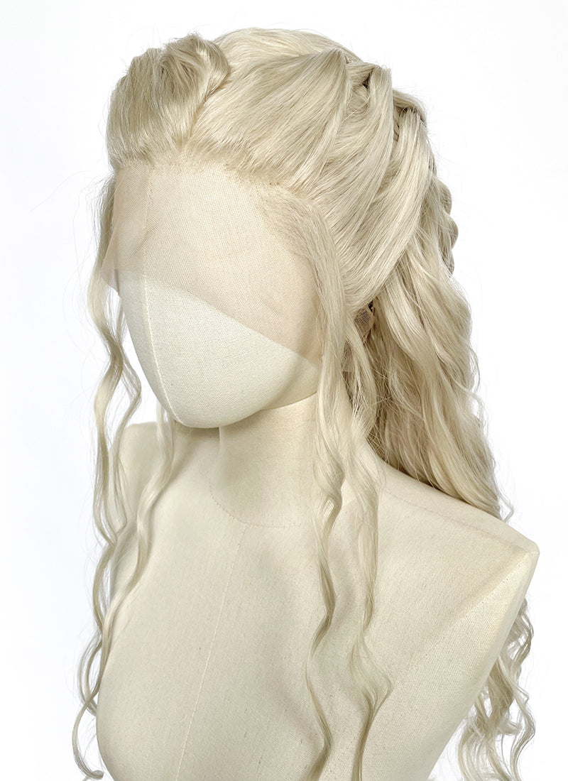 Game of Thrones Daenerys Targaryen Light Ash Blonde Braided Lace Front Synthetic Wig LF2209