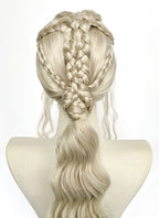 Game of Thrones Daenerys Targaryen Light Ash Blonde Braided Lace Front Synthetic Wig LF2210