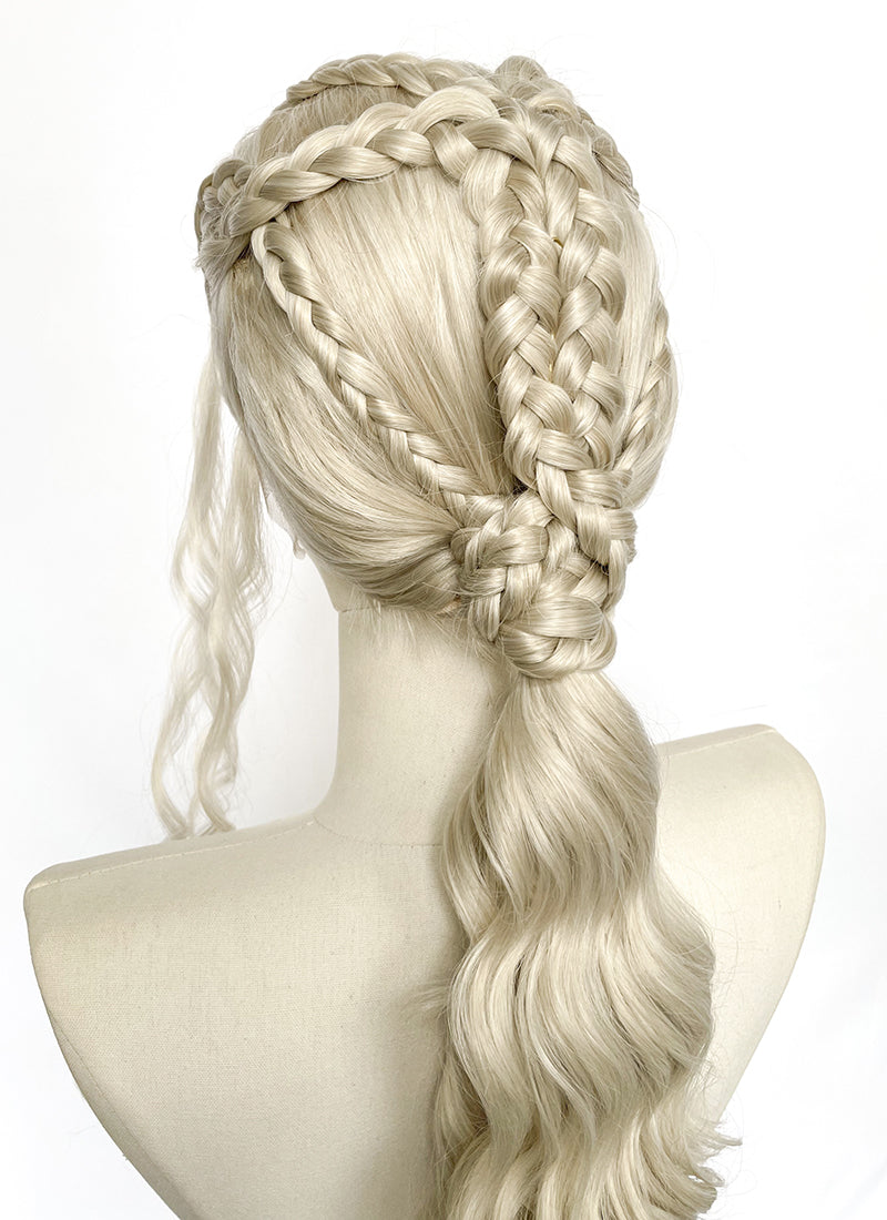 Game of Thrones Daenerys Targaryen Light Ash Blonde Braided Lace Front Synthetic Wig LF2210