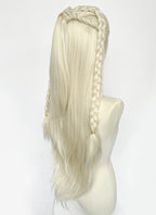 House of the Dragon Rhaenyra Targaryen Platinum Blonde Braided Lace Front Synthetic Wig LF2221