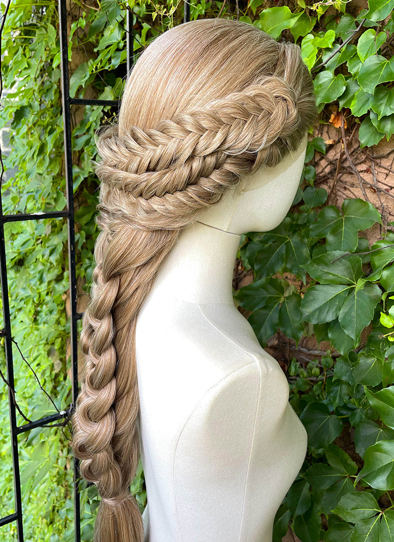 Mixed Blonde Braided Yaki Lace Front Synthetic Wig LF2222