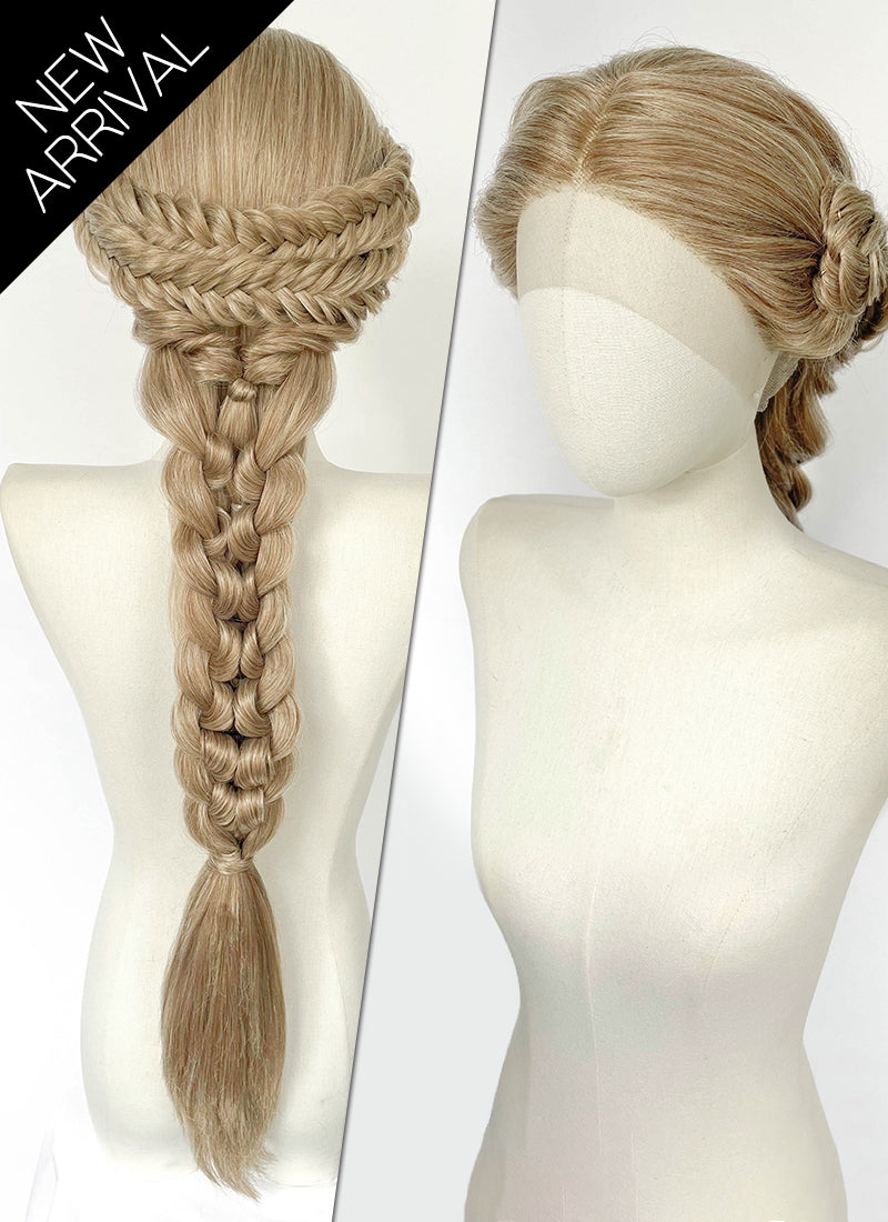 Mixed Blonde Braided Yaki Lace Front Synthetic Wig LF2222