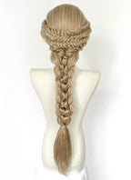 Mixed Blonde Braided Yaki Lace Front Synthetic Wig LF2222