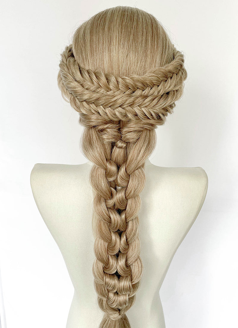 Mixed Blonde Braided Yaki Lace Front Synthetic Wig LF2222