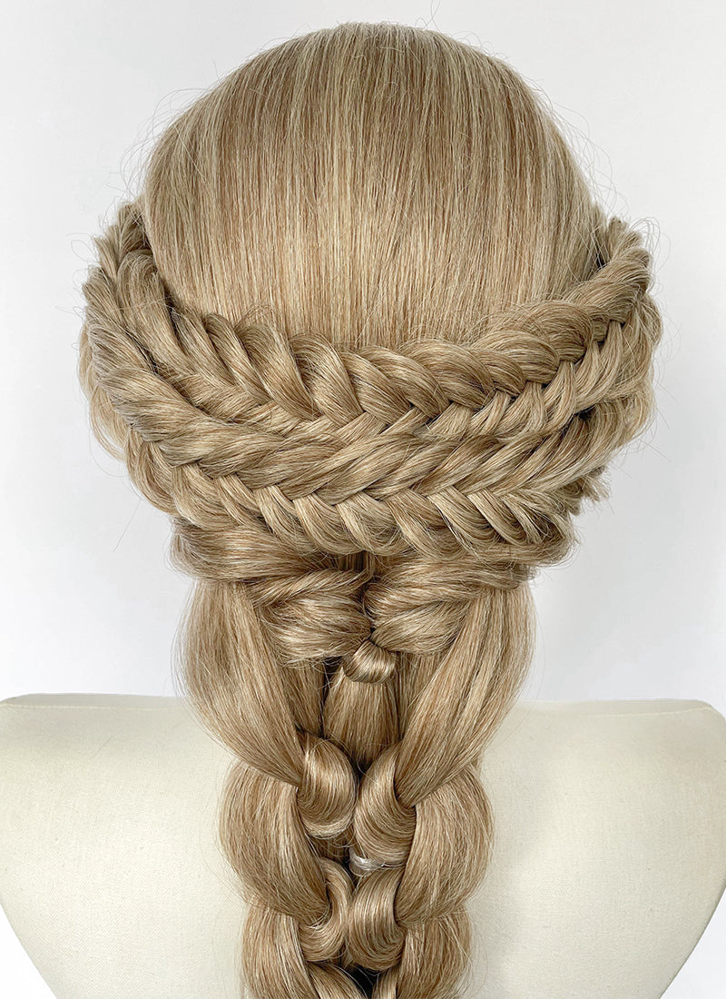 Mixed Blonde Braided Yaki Lace Front Synthetic Wig LF2222