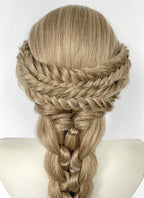 Mixed Blonde Braided Yaki Lace Front Synthetic Wig LF2222
