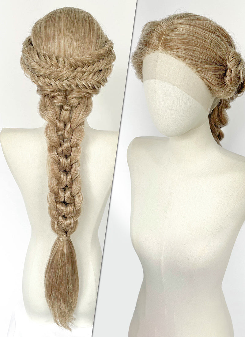 Mixed Blonde Braided Yaki Lace Front Synthetic Wig LF2222