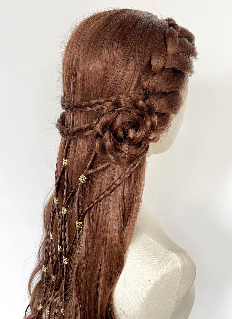 Reddish Brown Braided Lace Front Synthetic Wig LF2224