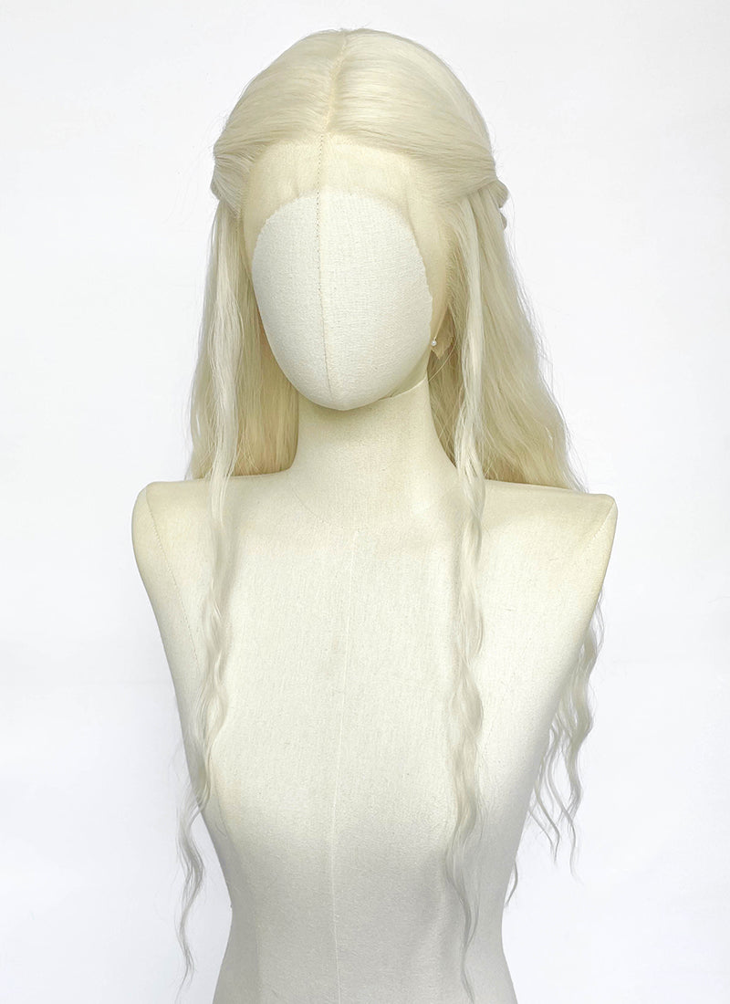 House of the Dragon Helaena Targaryen Platinum Blonde Braided Lace Front Synthetic Wig LF2228