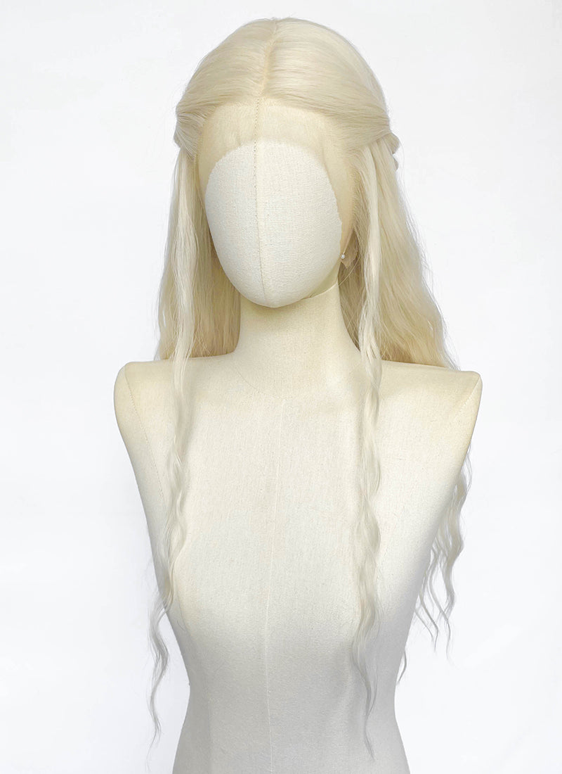 House of the Dragon Helaena Targaryen Platinum Blonde Braided Lace Front Synthetic Wig LF2228