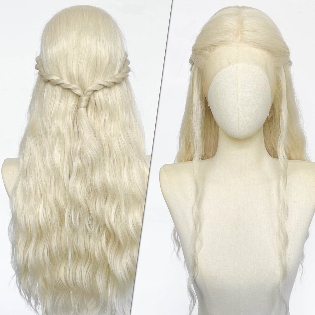 House of the Dragon Helaena Targaryen Platinum Blonde Braided Lace Front Synthetic Wig LF2228