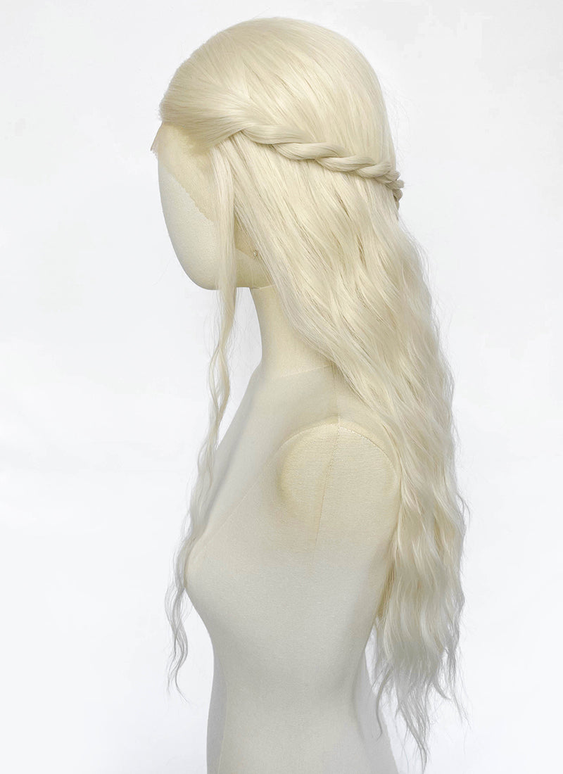 House of the Dragon Helaena Targaryen Platinum Blonde Braided Lace Front Synthetic Wig LF2228