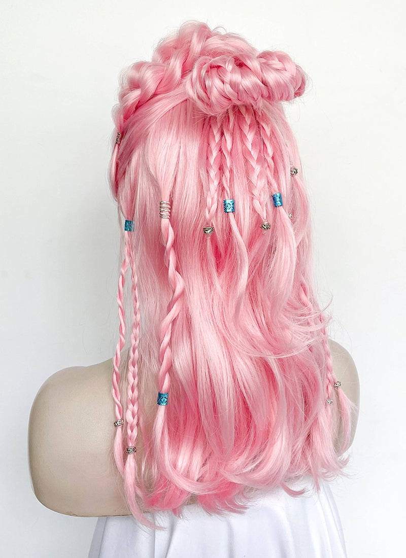 Pastel Pink Braided Lace Front Synthetic Wig LF2511